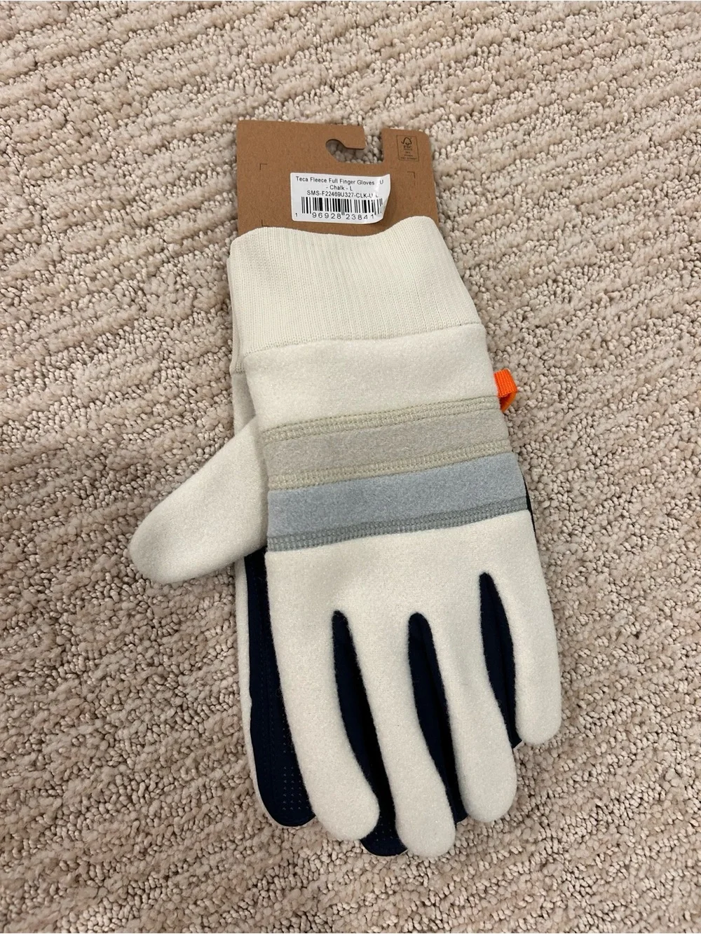 New Cotopaxi Teca Fleece Full Finger Gloves Unisex - Cream & Navy